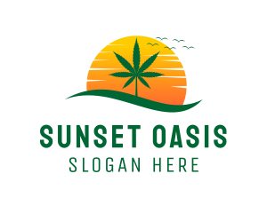 Sunset - Weed Sunset logo design