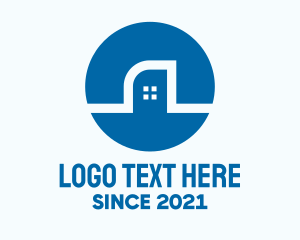Property - Blue Minimalist Building logo design