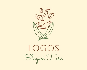 Teahouse - Minimalist Leafy Coffee logo design