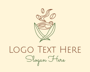 Coffee Plant - Minimalist Leafy Coffee logo design