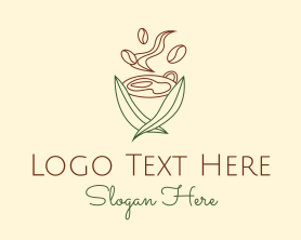 Teahouse - Minimalist Leafy Coffee logo design