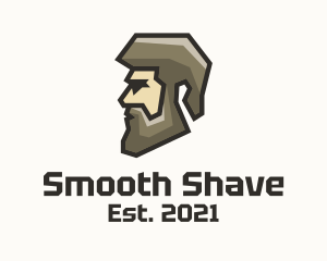 Shaving - Geometric Man Profile logo design