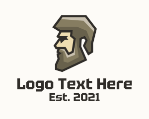 Pampering - Geometric Man Profile logo design