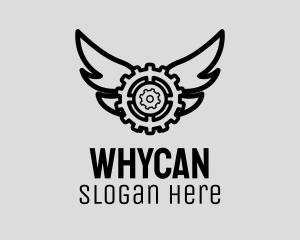 Mechanical Gear Wings Logo