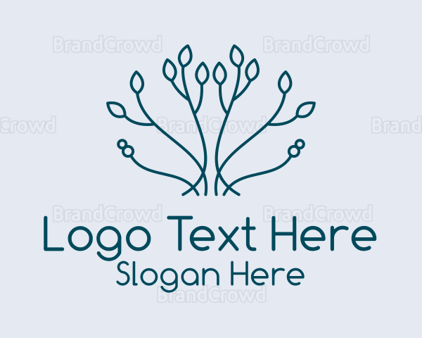 Symmetrical Leaf Branch Logo