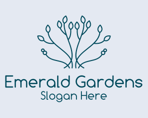 Symmetrical Leaf Branch  logo design