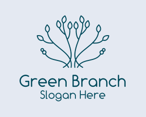 Branch - Symmetrical Leaf Branch logo design