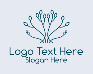 Symmetrical - Symmetrical Leaf Branch logo design