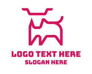 Outline - Pink Animal Outline logo design