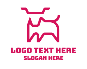 Vet - Pink Animal Outline logo design