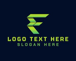 Letter F - Digital Software Network logo design