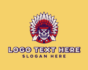 American - Apache Skull Gaming logo design