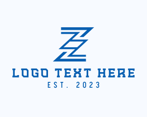 Game Developer - Blue Racing Letter Z logo design
