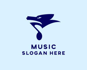 Music Note Wolf logo design