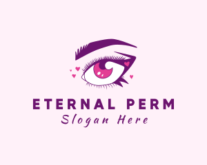 Perm - Lovely Woman Eyelash logo design