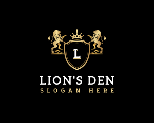 Luxury Lion Crown logo design