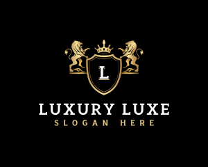 Luxury Lion Crown logo design