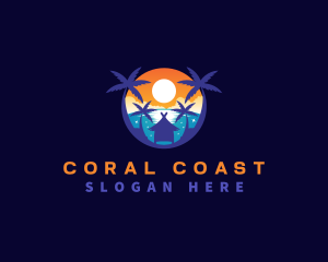 Vacation Beach Travel logo design