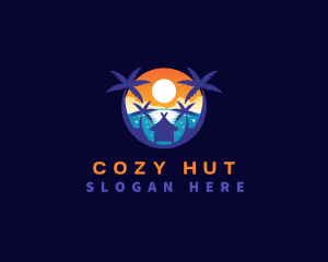 Hut - Vacation Beach Travel logo design