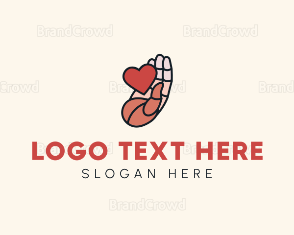 Heart Support Hand Logo