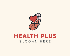 Heart Support Hand logo design