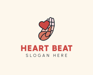 Heart Support Hand logo design