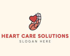 Heart Support Hand logo design