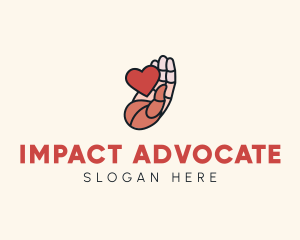 Advocate - Heart Support Hand logo design