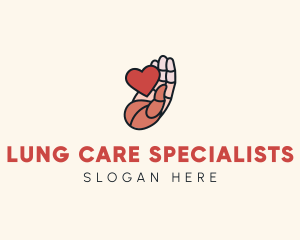 Heart Support Hand logo design