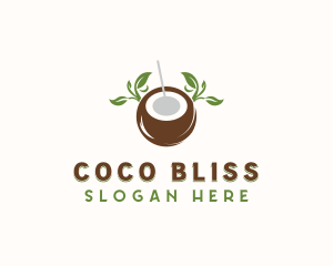 Tropical Coconut Drink logo design