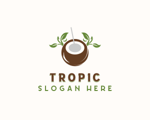 Tropical Coconut Drink logo design