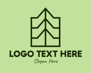 Polygon - Green Geometric Mountain logo design