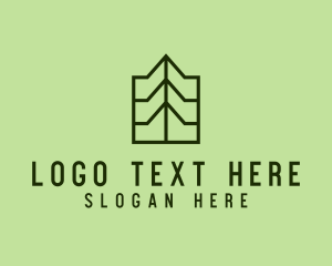 Line Art - Green Geometric Mountain logo design