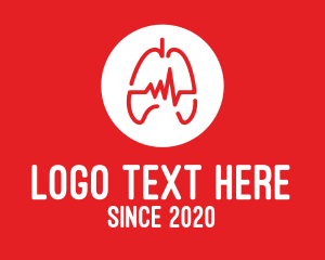 Pulmonary - Red Lung Pulse logo design