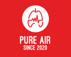 Oxygen - Red Lung Pulse logo design