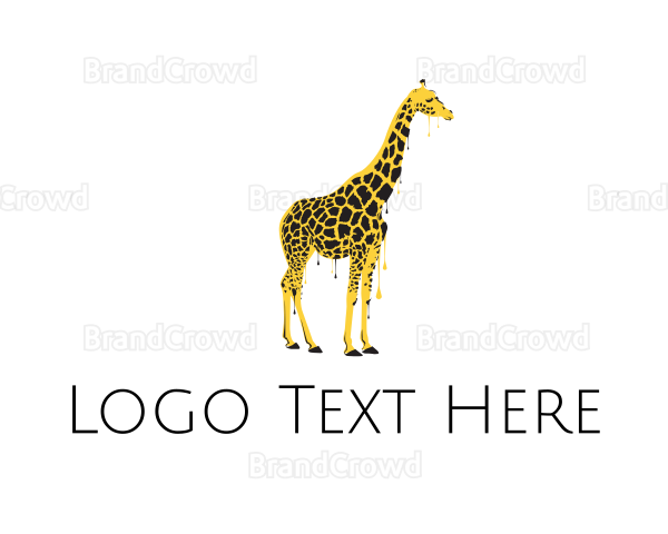 Painted Giraffe Art Logo