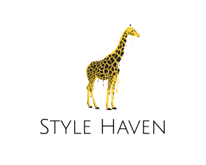 Cartoon - Painted Giraffe Art logo design