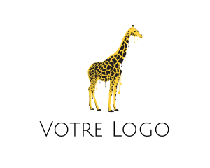 Safari - Painted Giraffe Art logo design