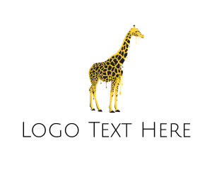African - Painted Giraffe Art logo design