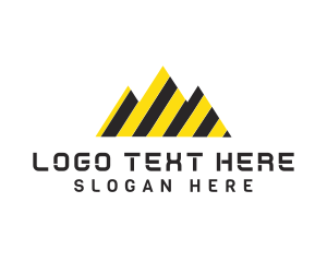 Black - Mountain Stripe Construction logo design