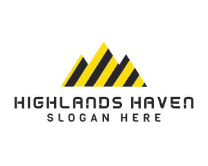 Highlands - Mountain Stripe Construction logo design