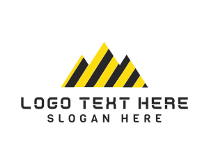 Black And Yellow - Mountain Stripe Construction logo design