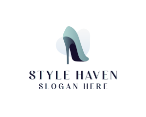 Shoe - Stiletto High Heel Shoe logo design