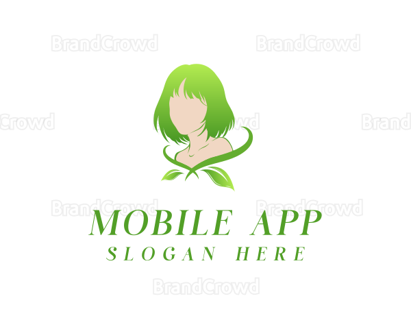 Skincare Leaf Woman Logo