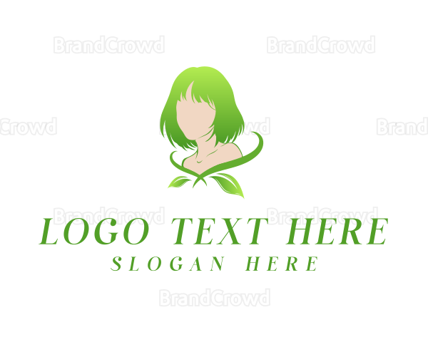 Skincare Leaf Woman Logo