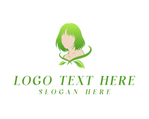 Hair - Skincare Leaf Woman logo design