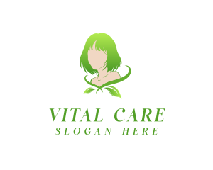 Skincare Leaf Woman Logo