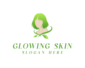 Skincare Leaf Woman logo design