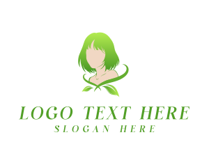 Beauty - Skincare Leaf Woman logo design