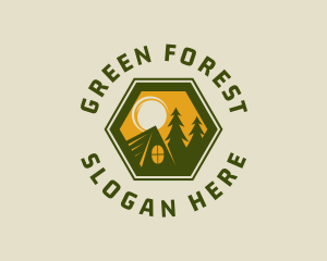 Forest Woods Cabin  logo design